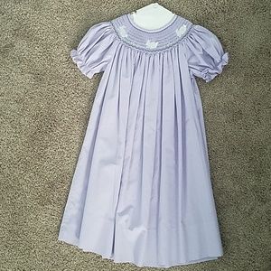 Lavender bunny smocked dress